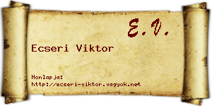 Ecseri Viktor névjegykártya